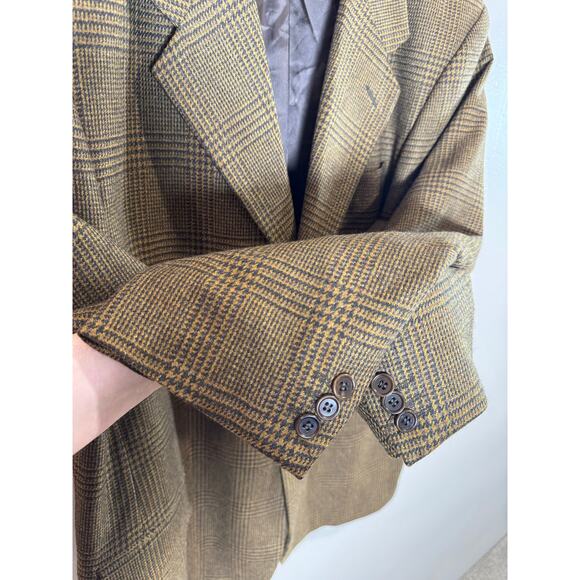 Ing Loro Piana & C Mens Blazer Tweed 3 Button 100% Cashmere Tweed Plaid 46 Italy - Picture 4 of 8